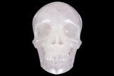 Realistic, Polished Brazilian Rose Quartz Crystal Skull #150870-2